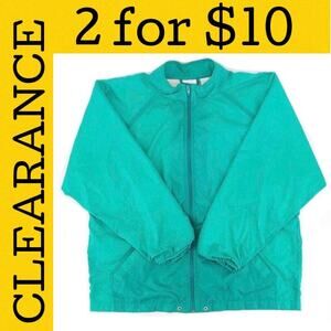 🟡 90s mint green windbreaker jacket Laura Gayle 1990s vintage